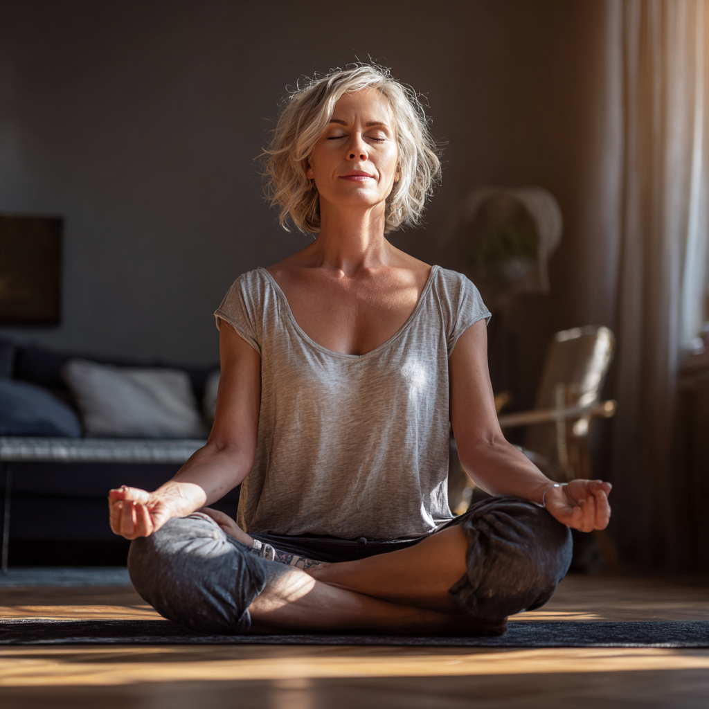 Diverse group of Ukrainian adults practicing yoga poses focused on spinal alignment and posture improvement in bright studio